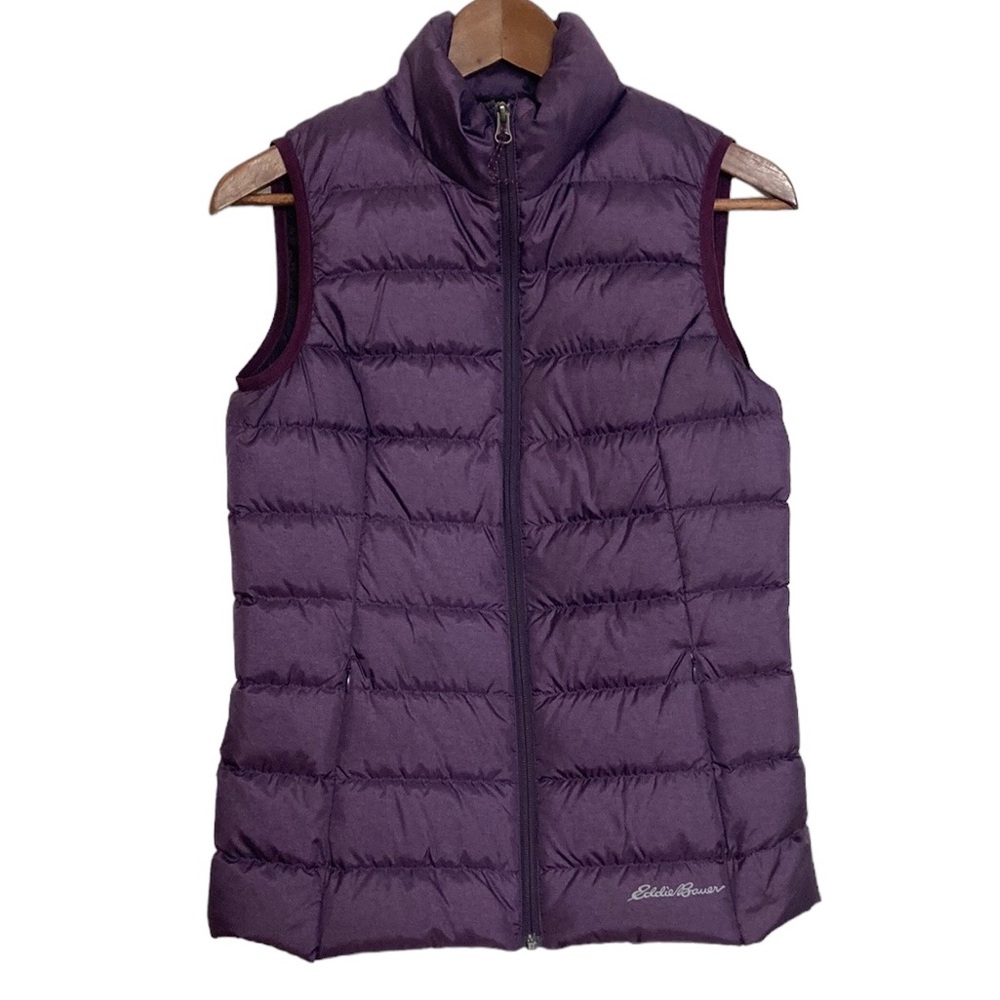 Eddie Bauer Vest Womens XS Purple EB650 Goose Down Puffy Fall Winter